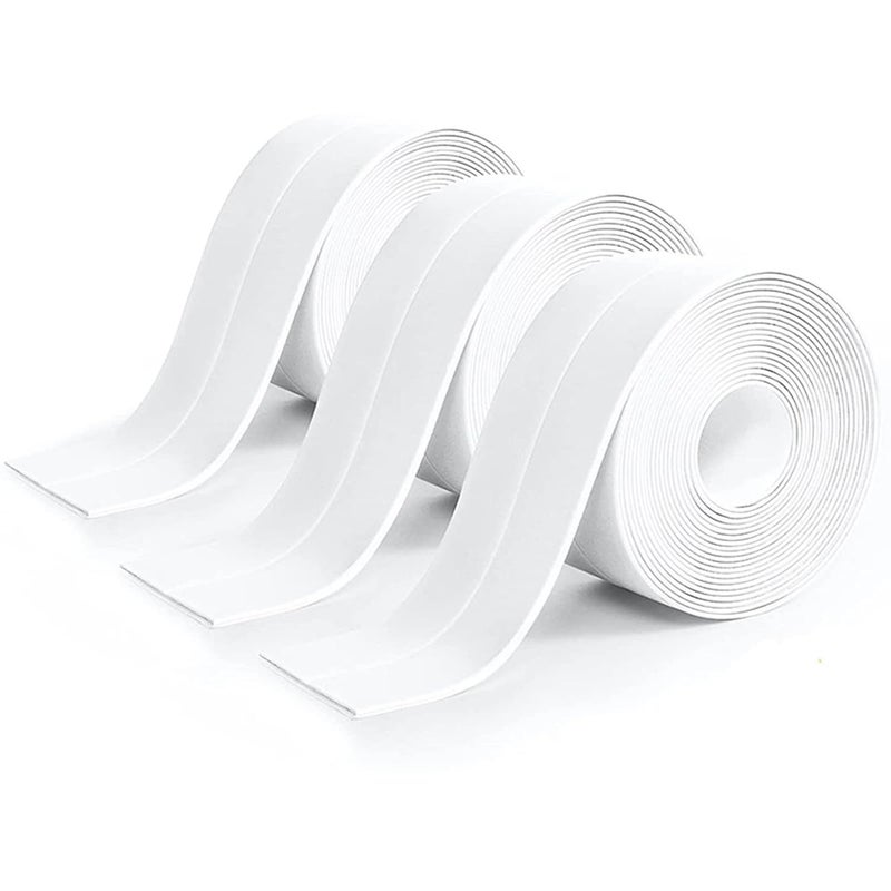 BLUEJUNWEI Caulk Tape - Updated Enhanced Adhesive, Caulk Tapes Waterproof Self Adhesive, Traditional Caulking Sealant Replacement, Caulking Strips for Toilet, Bathroom, Sink, Bathtub, Floor Wall Edge Protector - Image 1
